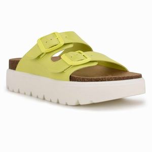 Nine West Simplee Platform Slides - Yellow - Ireland (FN7385042)